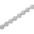 .925 Sterling Silver 1/2 Cttw Miracle Set Round Diamond Bezel Design Link Bracelet (I-J Color, I2-I3 Clarity) - 7.25" by Bids.com