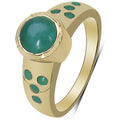 14K Yellow Gold Plated 1.55 Carat Genuine Emerald & White Diamond .925 Sterling Silver Ring by Bids.com