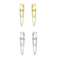 Double Chain Huggies Hoops: Gold by Boutique 23