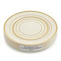 Silver Splendor 6 Inch Ivory Plastic Plate with Gold Band 150 CT by Vanessa Jane