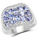2.62 Carat Genuine Tanzanite and White Topaz .925 Sterling Silver Ring by Bids.com