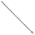 Natural Multi Stone Bracelet Sterling Silver by Fine Color Jewels