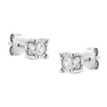 .925 Sterling Silver 1.0 Cttw Round Brilliant-Cut Diamond Miracle-Set Solitaire Stud Earrings (H-I Color, I2-I3 Clarity) by Bids.com