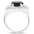 5.11 Carat Genuine London Blue Topaz and White Diamond .925 Sterling Silver Ring by Bids.com