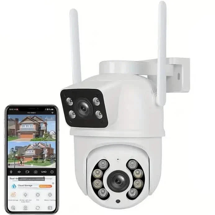 8MP Dual Lens WiFi PTZ Security Camera – Night Vision & Two-Way Audio by DailySale