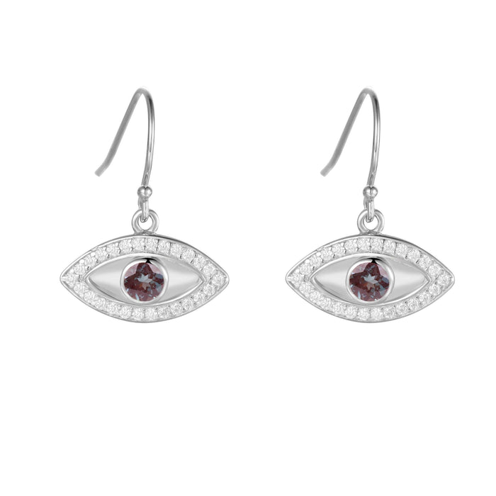 Alexandrite Evil Eye Earrings by Fine Color Jewels
