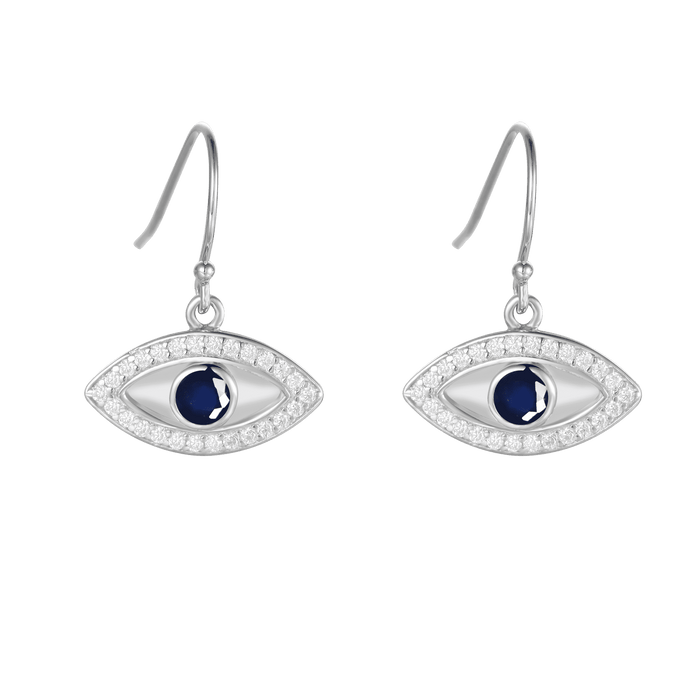 Sapphire Evil Eye Earrings by Fine Color Jewels