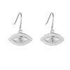 White Topaz Evil Eye Earrings