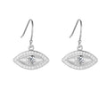 White Topaz Evil Eye Earrings by Fine Color Jewels