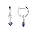 Amethyst Heart Earrings by Fine Color Jewels