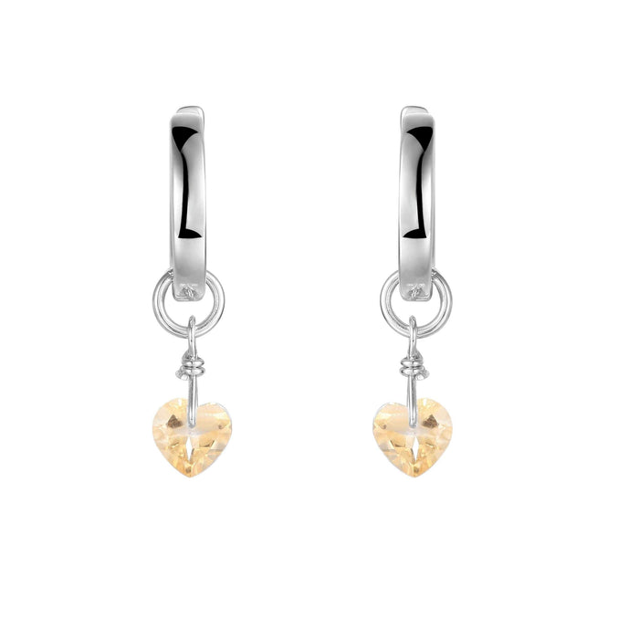 Citrine Heart Earrings by Fine Color Jewels