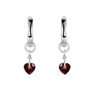 Garnet Heart Earrings