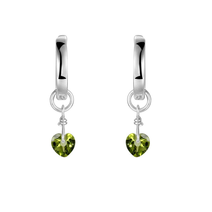 Peridot Heart Earrings by Fine Color Jewels