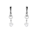 White Topaz Heart Earrings by Fine Color Jewels