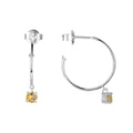 Citrine Open Hoop Earrings by Fine Color Jewels