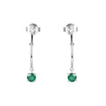 Emerald Open Hoop Earrings by Fine Color Jewels