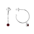 Garnet Open Hoop Earrings by Fine Color Jewels