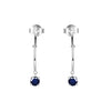 Blue Sapphire Open Hoop Earrings