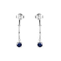 Blue Sapphire Open Hoop Earrings by Fine Color Jewels