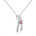 Ruby Letter "A" Round Shaped Necklace by Fine Color Jewels