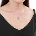Ruby Letter "A" Round Shaped Necklace by Fine Color Jewels