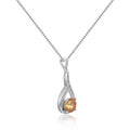 Citrine Round Pendant Necklace by Fine Color Jewels