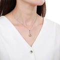 Citrine Round Pendant Necklace by Fine Color Jewels