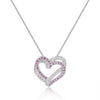 Pink Sapphire Open Heart Necklace