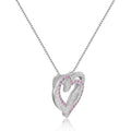 Pink Sapphire Open Heart Necklace by Fine Color Jewels