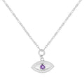 Amethyst Evil Eye Necklace by Fine Color Jewels