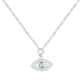 Blue Topaz Evil Eye Necklace by Fine Color Jewels