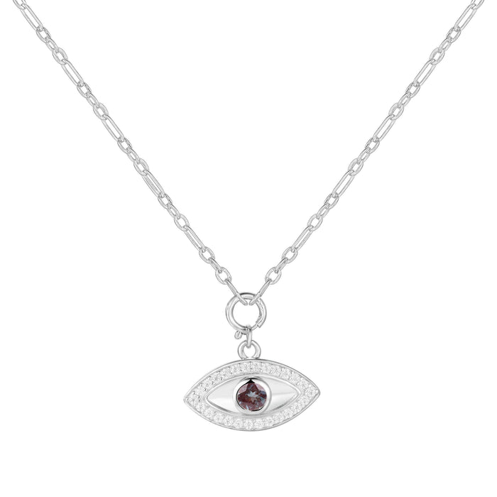 Alexandrite Evil Eye Necklace by Fine Color Jewels