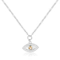 Citrine Evil Eye Necklace by Fine Color Jewels