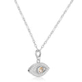 Citrine Evil Eye Necklace by Fine Color Jewels