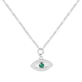 Emerald Evil Eye Necklace by Fine Color Jewels