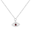 Garnet Evil Eye Necklace by Fine Color Jewels