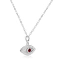 Garnet Evil Eye Necklace by Fine Color Jewels