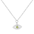 Peridot Evil Eye Necklace by Fine Color Jewels