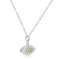Peridot Evil Eye Necklace by Fine Color Jewels