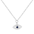 Blue Sapphire Evil Eye Necklace by Fine Color Jewels