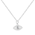White Topaz Evil Eye Necklace by Fine Color Jewels