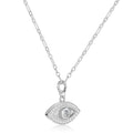 White Topaz Evil Eye Necklace by Fine Color Jewels