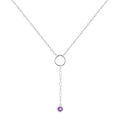 Amethyst Drop Necklace by Fine Color Jewels