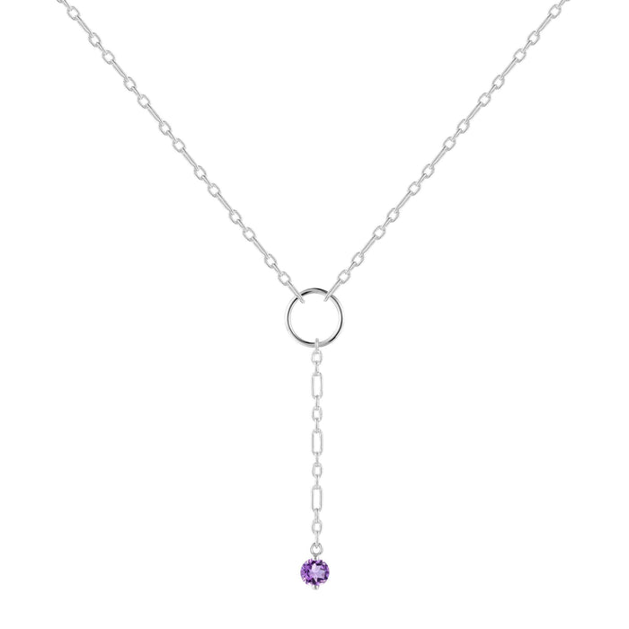 Amethyst Drop Necklace by Fine Color Jewels