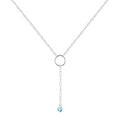 Blue Topaz Drop Necklace by Fine Color Jewels