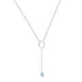 Blue Topaz Drop Necklace by Fine Color Jewels