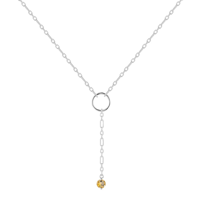 Citrine Drop Necklace by Fine Color Jewels