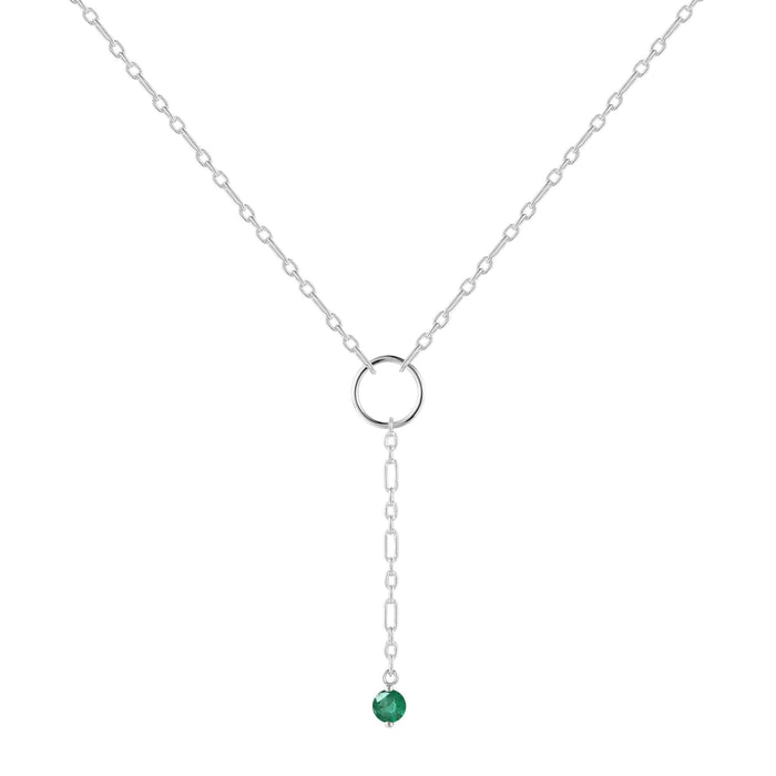Emerald Drop Necklace by Fine Color Jewels
