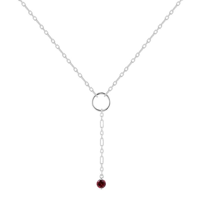Garnet Drop Necklace by Fine Color Jewels