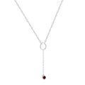 Garnet Drop Necklace by Fine Color Jewels